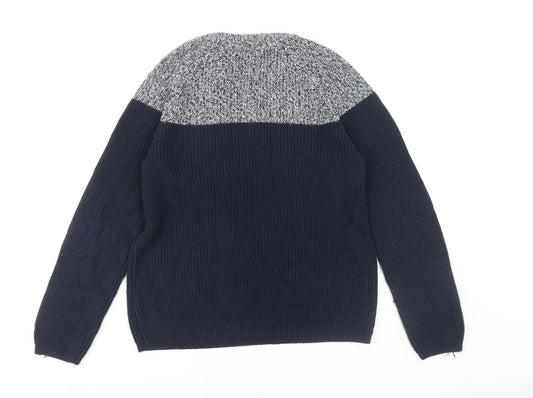 Marks and Spencer Men's Blue L Knit Pullover Jumper