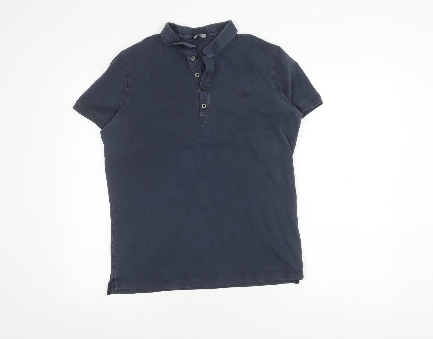 Diesel Men's Blue Polo Shirt L, Short Sleeve, Cotton, Casual