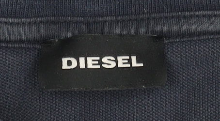 Diesel Men's Blue Polo Shirt L, Short Sleeve, Cotton, Casual