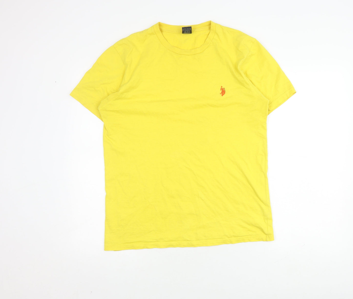 U.S. Polo Assn. Men's Yellow Cotton T-Shirt, Size M