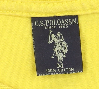 U.S. Polo Assn. Men's Yellow Cotton T-Shirt, Size M