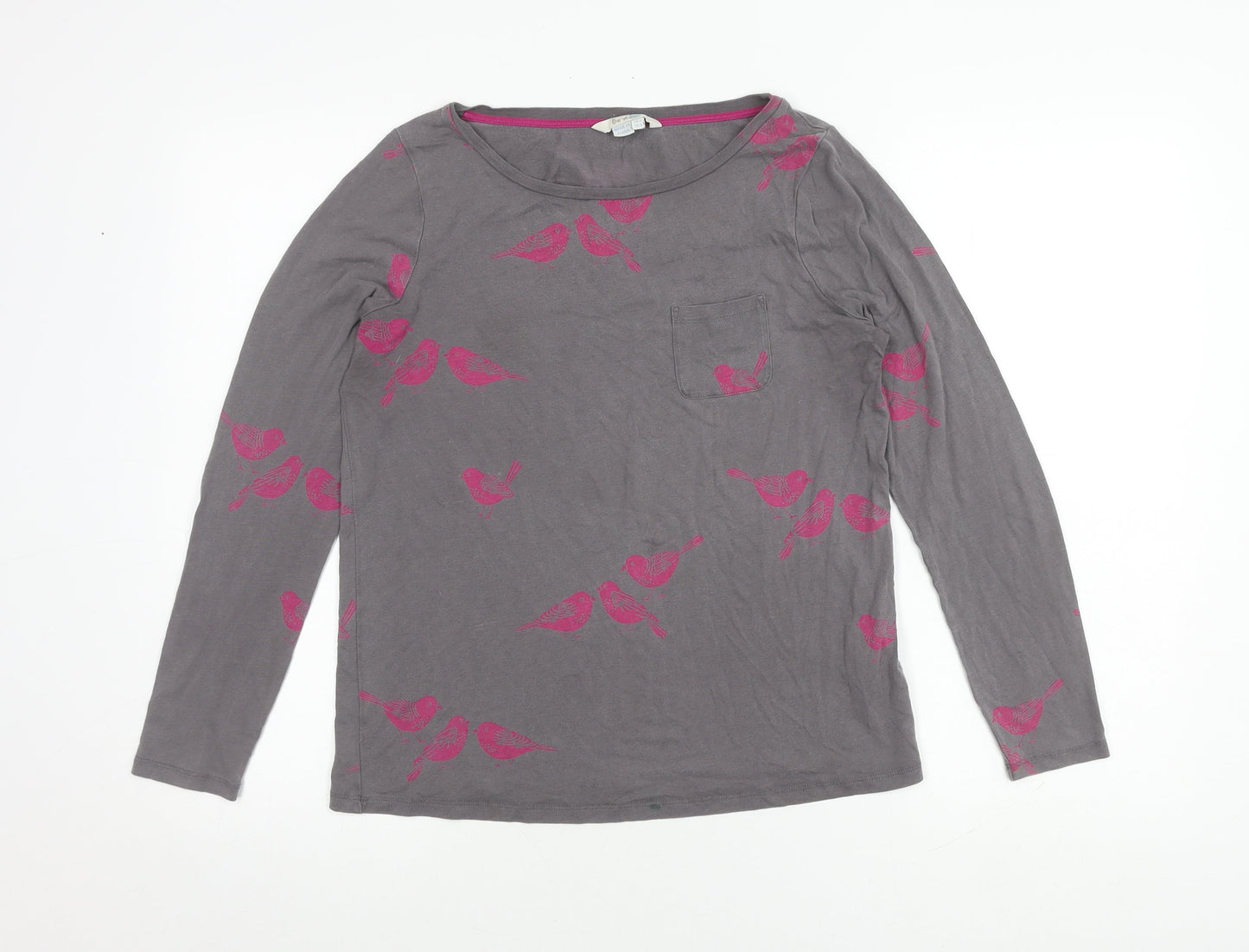 Womens UK Size 8 Boden Grey Basic T-Shirt