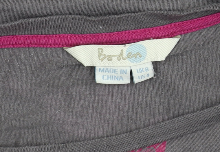Womens UK Size 8 Boden Grey Basic T-Shirt