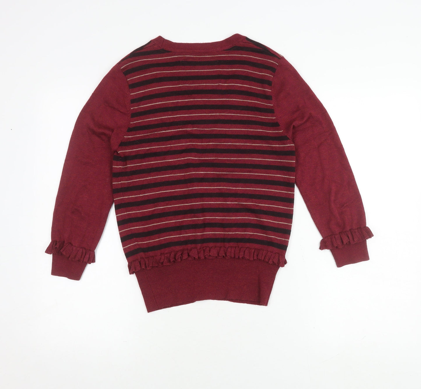 Betty Jackson Black Women's Red V-Neck Cardigan Size 12