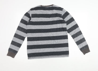 Next Boys Grey Striped Long Sleeve T-Shirt, 14 Years, Casual