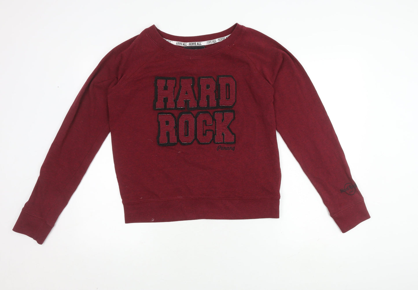 Unisex Adults UK Size L Hard Rock Cafe Red Pullover Sweatshirt