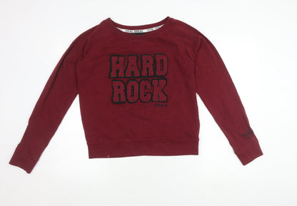 Unisex Adults UK Size L Hard Rock Cafe Red Pullover Sweatshirt