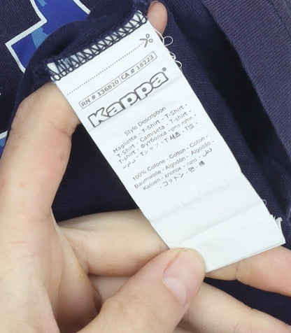 Kappa Men's Blue Graphic Print T-Shirt Medium