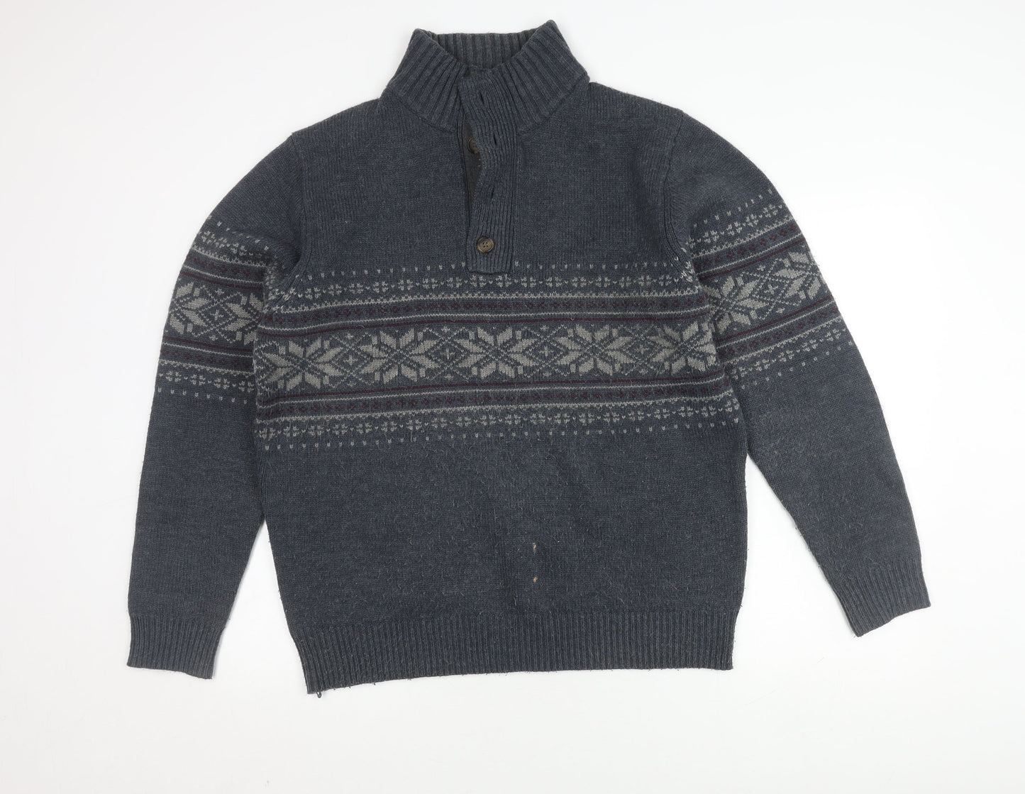 Boston Crew Men's Blue Fair Isle Pullover L
