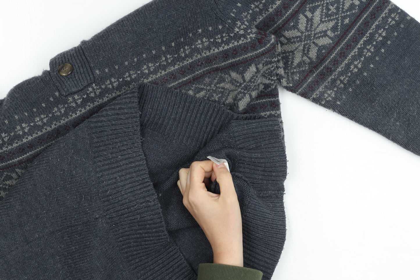 Boston Crew Men's Blue Fair Isle Pullover L