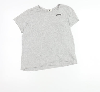 Slazenger Boys Grey T-Shirt, 11-12 Years, Casual, Short Sleeve