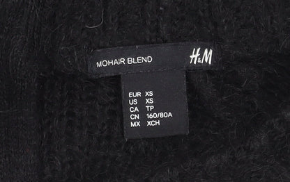 Womens UK Size XS H&M Black Pullover Jumper