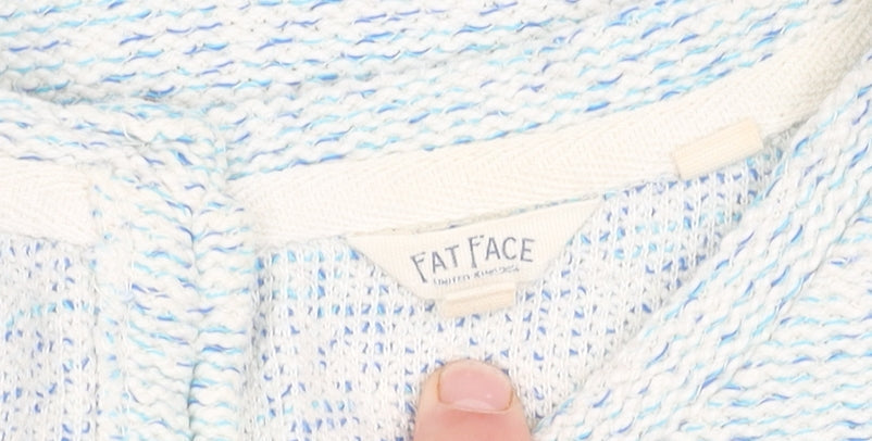 Womens UK Size 10 Fat Face Blue Cardigan Jumper