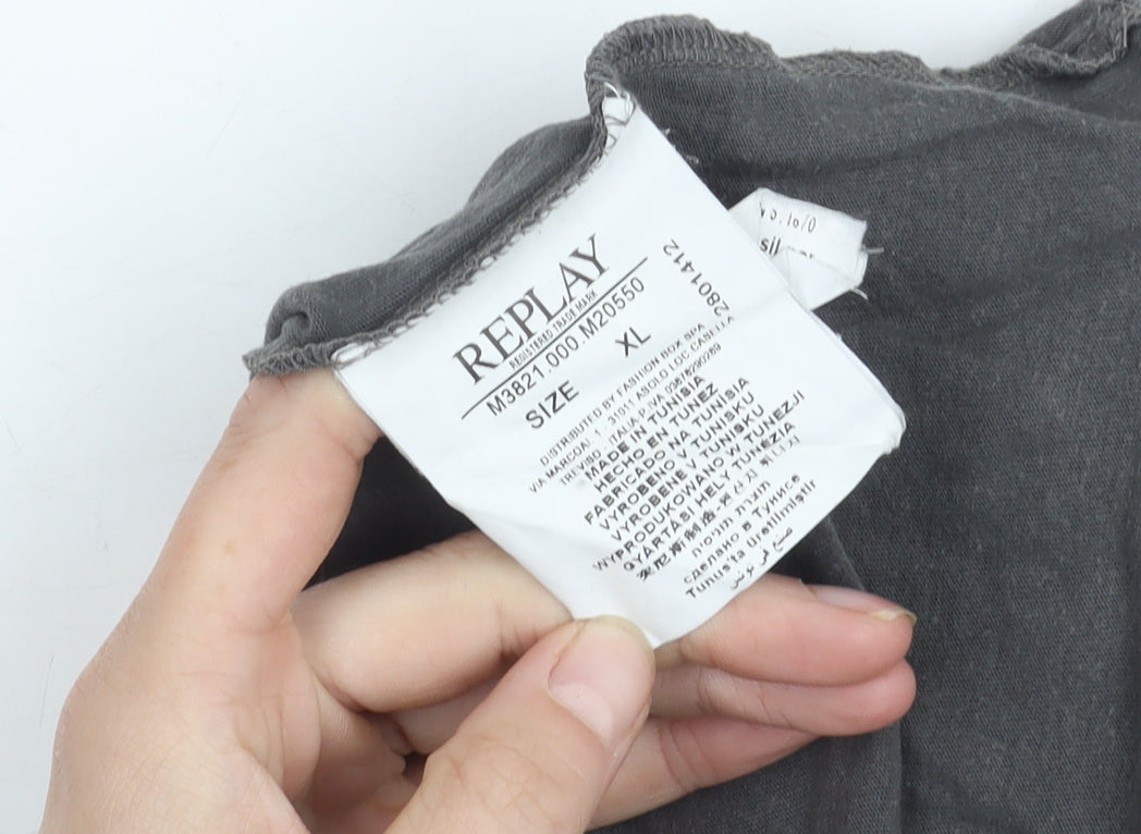 Replay Men's Grey XL Crew Neck T-Shirt