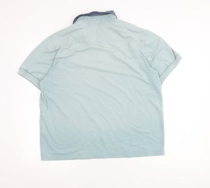 Gabicci Men's XL Blue Polo Shirt, Short Sleeve, Cotton