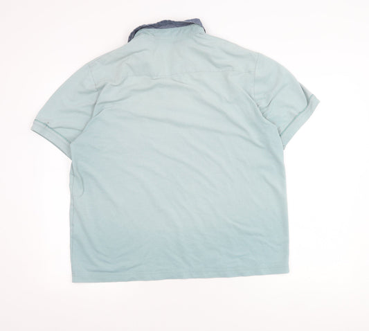 Gabicci Men's XL Blue Polo Shirt, Short Sleeve, Cotton