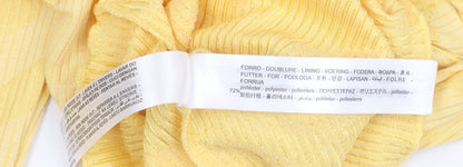 Bershka Women's Yellow Cropped Top, 2XS