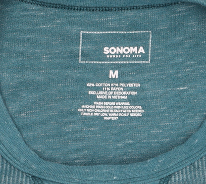 Sonoma Men's Blue Long Sleeve Crew Neck T-Shirt - M