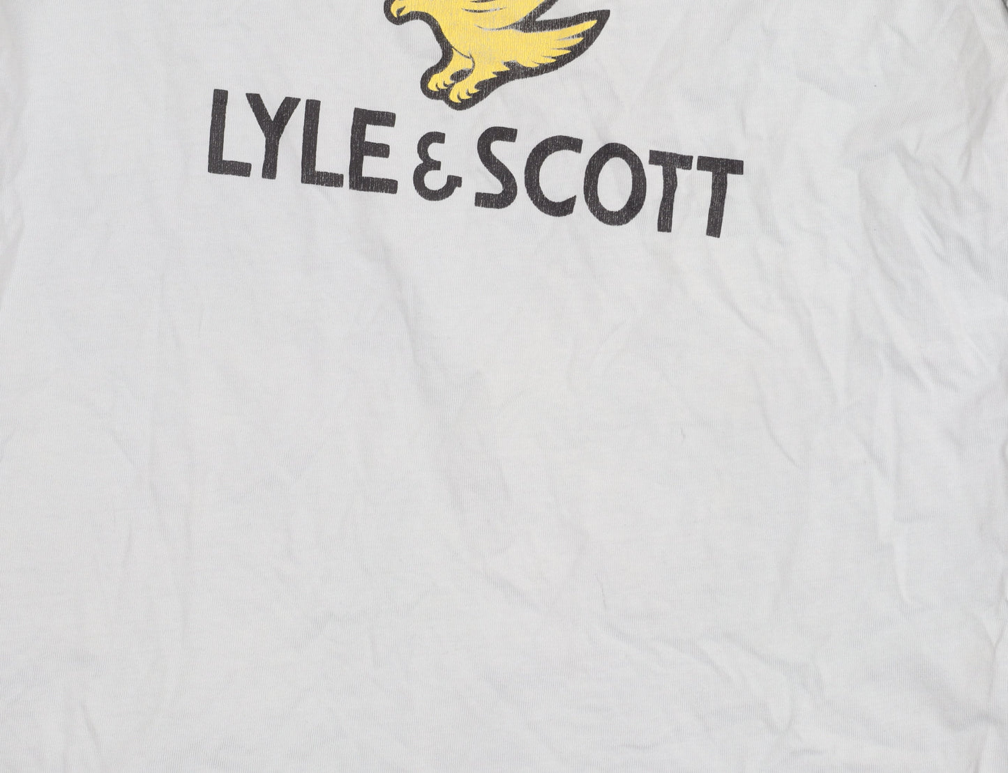 Lyle & Scott White Logo Men's M Cotton T-Shirt