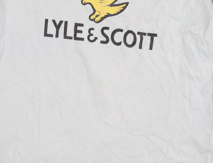 Lyle & Scott White Logo Men's M Cotton T-Shirt