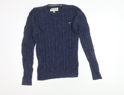 Jack Wills Men's Blue S Cable-Knit Pullover Jumper
