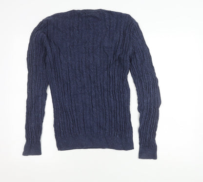 Jack Wills Men's Blue S Cable-Knit Pullover Jumper