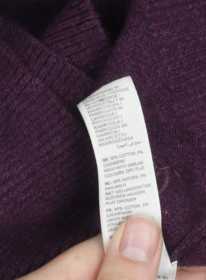 Fat Face Men's Purple Cotton Cashmere Pullover, Size S