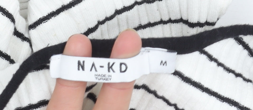 Womens UK Size M NA-KD White Basic T-Shirt