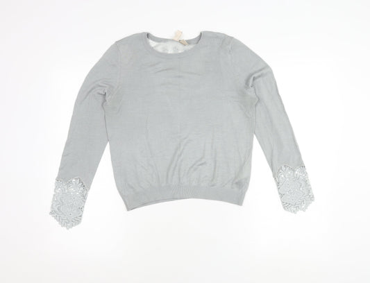 Womens UK Size 12 H&M Grey Basic Blouse