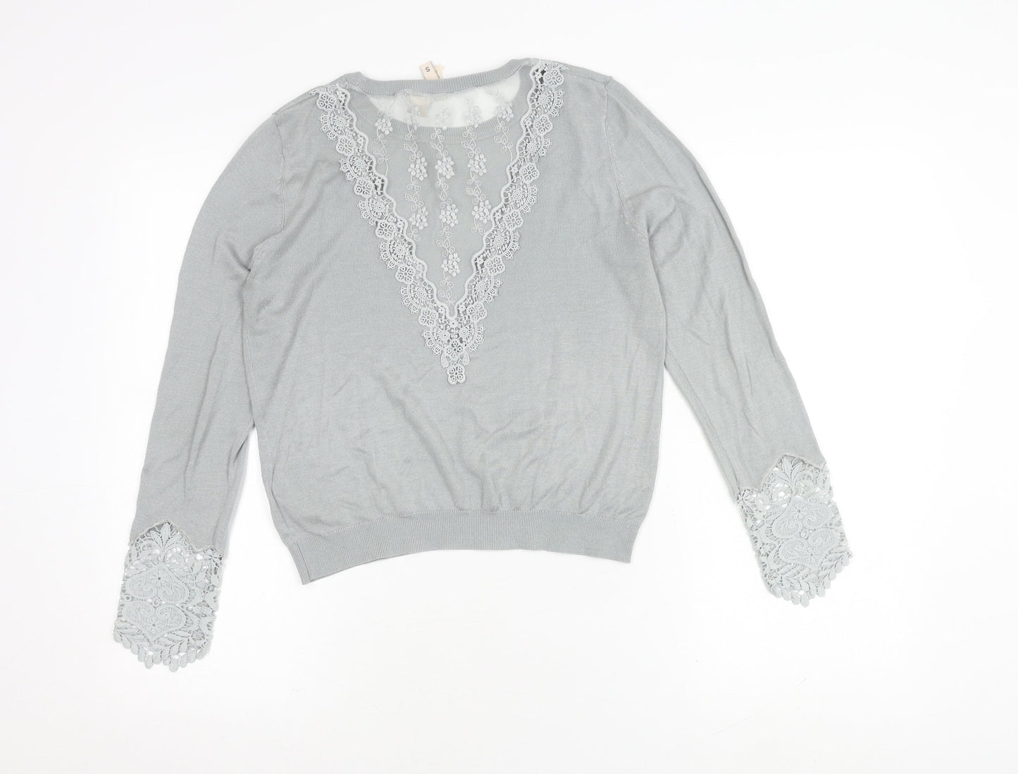 Womens UK Size 12 H&M Grey Basic Blouse