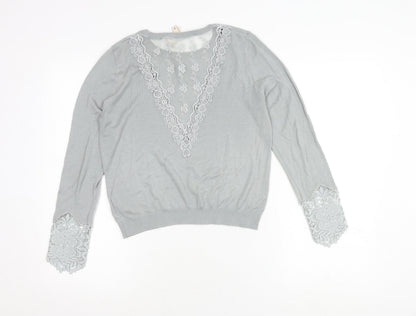 Womens UK Size 12 H&M Grey Basic Blouse