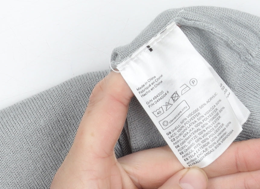 Womens UK Size 12 H&M Grey Basic Blouse