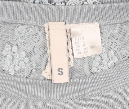 Womens UK Size 12 H&M Grey Basic Blouse