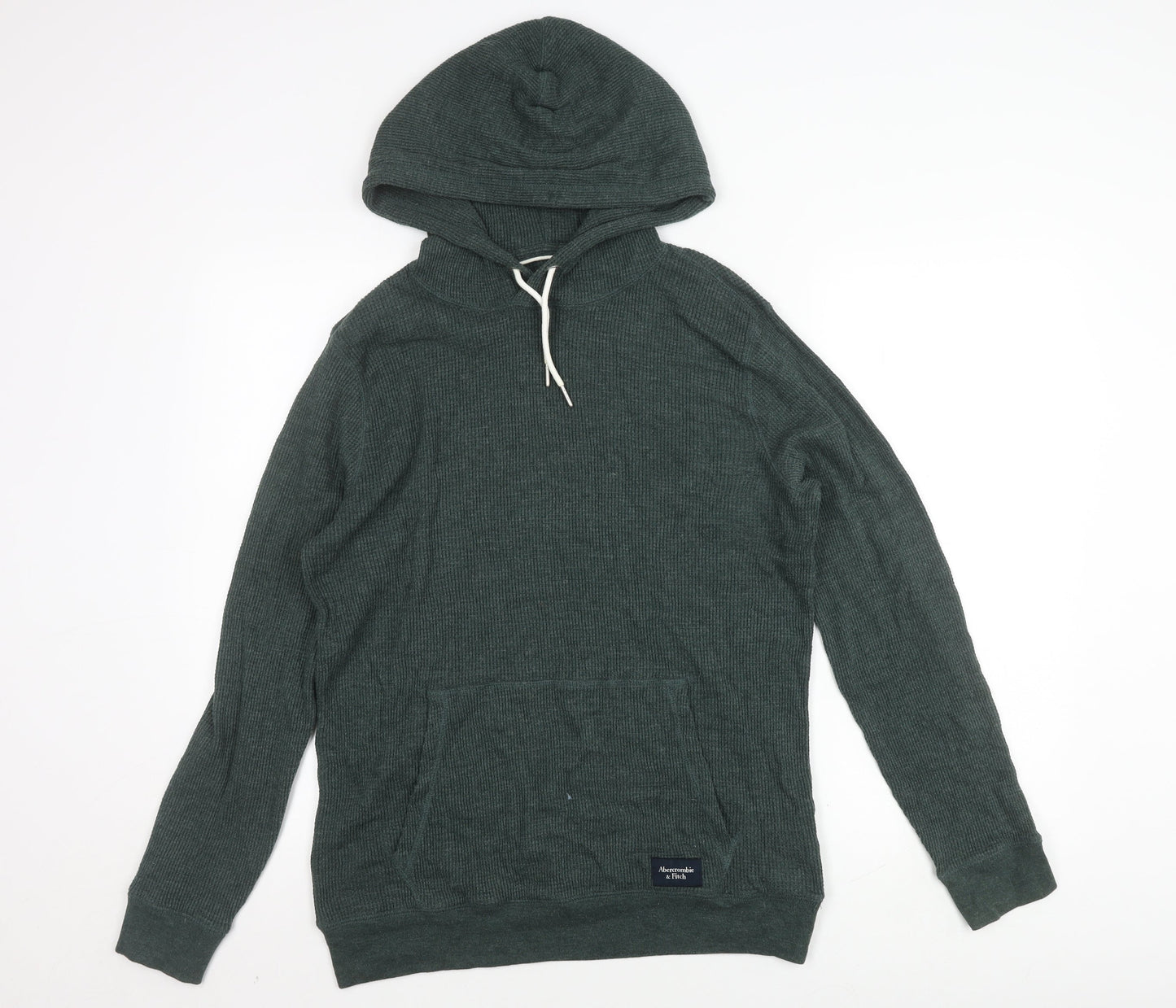 Abercrombie & Fitch Men's Green Pullover Hoodie, S