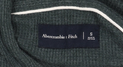 Abercrombie & Fitch Men's Green Pullover Hoodie, S