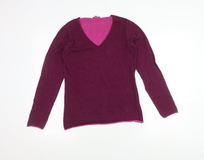 Montego Women's Purple V-Neck Pullover Jumper M