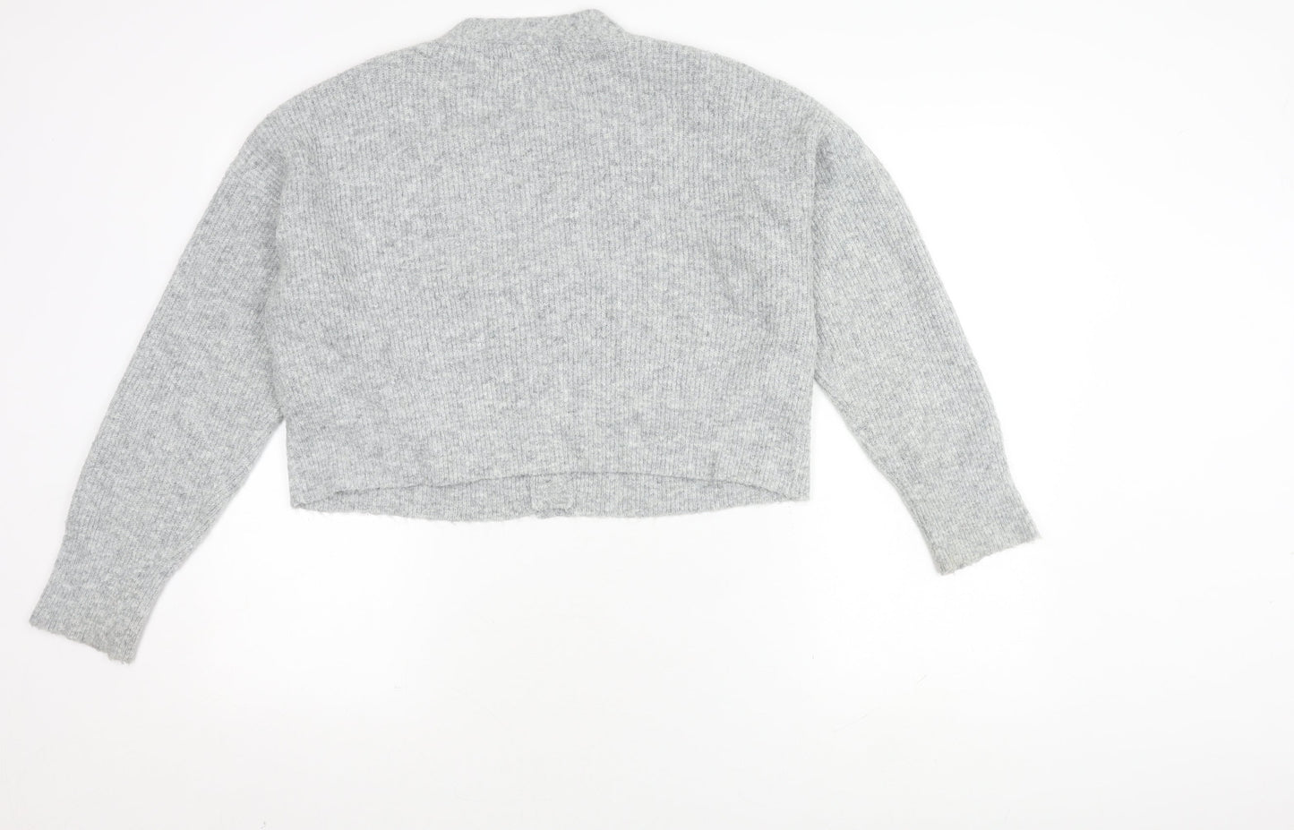 Womens UK Size XS Bershka Grey Cardigan Jumper