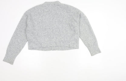 Womens UK Size XS Bershka Grey Cardigan Jumper