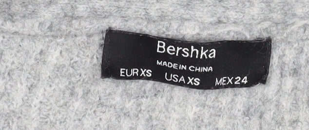 Womens UK Size XS Bershka Grey Cardigan Jumper