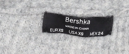 Womens UK Size XS Bershka Grey Cardigan Jumper