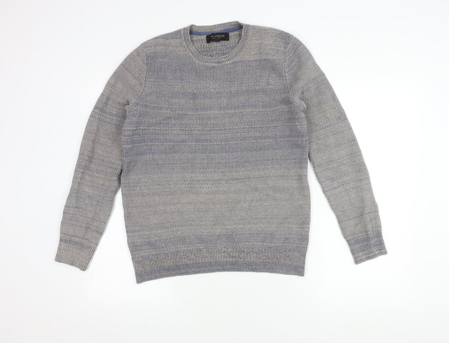 Paul Costelloe Men’s Blue Cashmere Blend Pullover Jumper, S