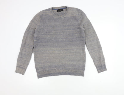 Paul Costelloe Men’s Blue Cashmere Blend Pullover Jumper, S