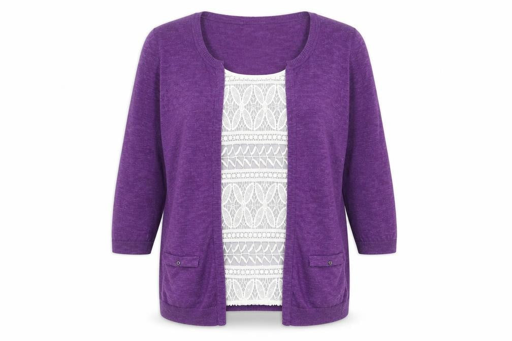 Marks and Spencer Women's Purple Cardigan Size 16