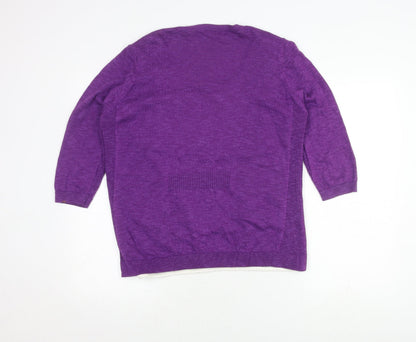 Marks and Spencer Women's Purple Cardigan Size 16