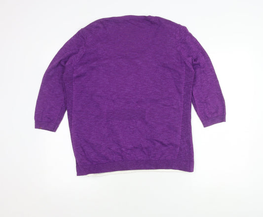 Marks and Spencer Women's Purple Cardigan Size 16