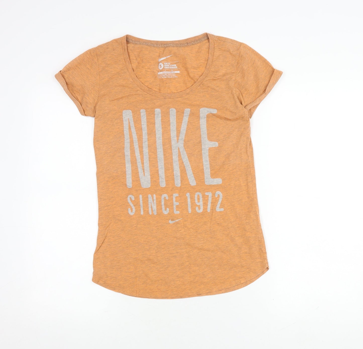 Womens UK Size S Nike Orange Slim T-Shirt