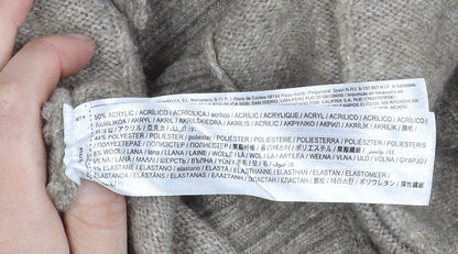 MNG Unisex Beige XS Knit Cardigan