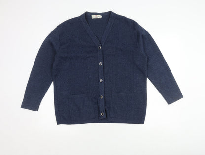 Merry Gold London Women's Blue Cardigan, V-Neck, Size 7XL