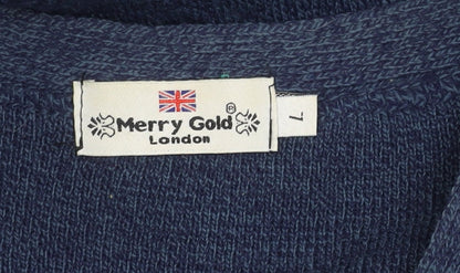Merry Gold London Women's Blue Cardigan, V-Neck, Size 7XL