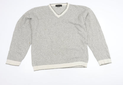Liberty Sweaters Men's Grey V-Neck Pullover Jumper L